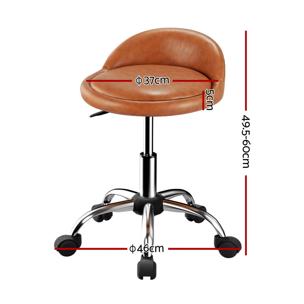 Salon Stool Swivel Chair Backrest Chairs Black/Brown