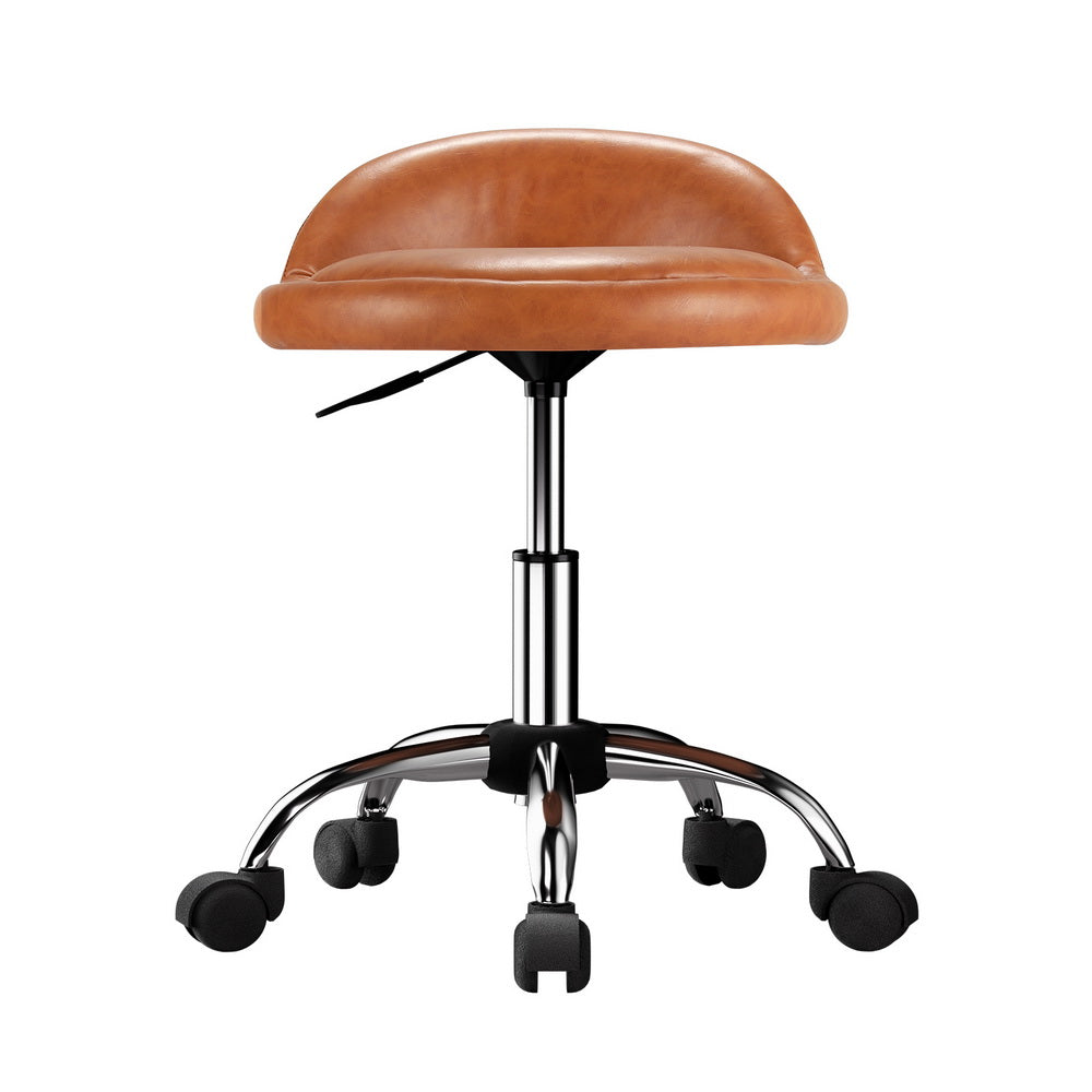 Salon Stool Swivel Chair Backrest Chairs Black/Brown