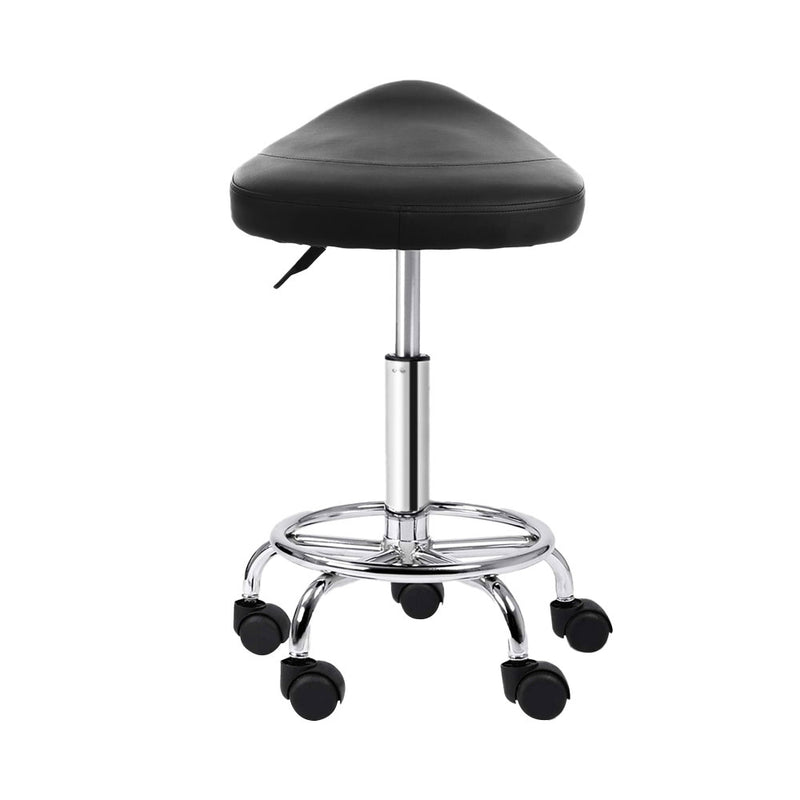 Salon Stool Adjustable Rotating PU Leather Seat