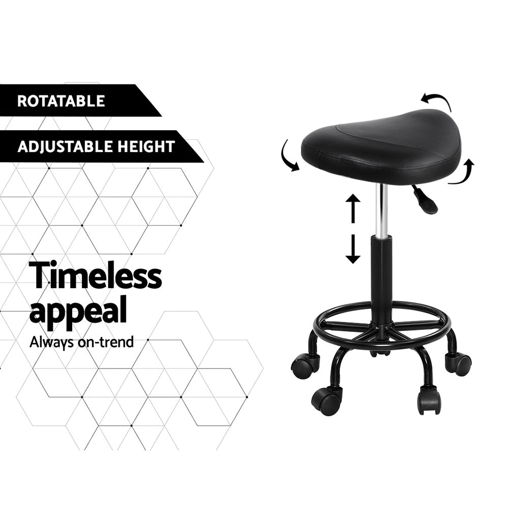 Salon Stool Saddle Swivel Chair Adjustable Hairdresser Seat