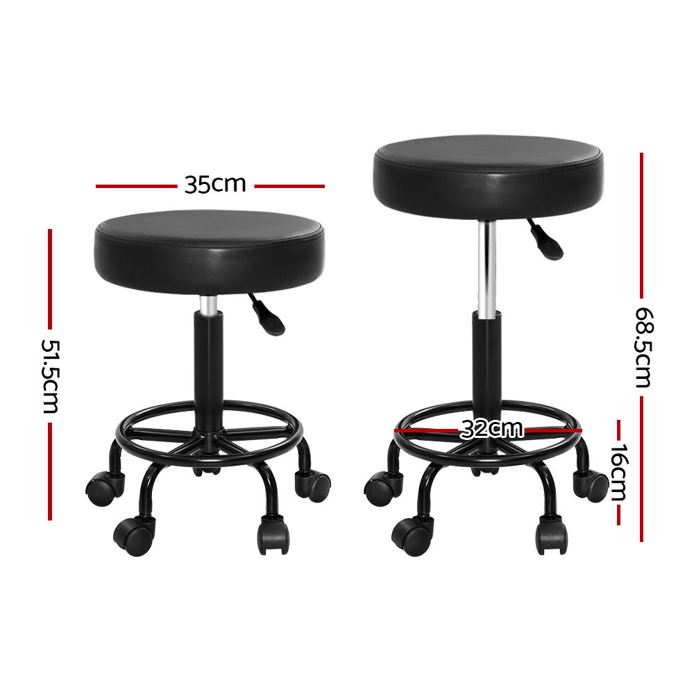 2X Round Swivel Chair Salon Stool Chair Adjustable Seating
