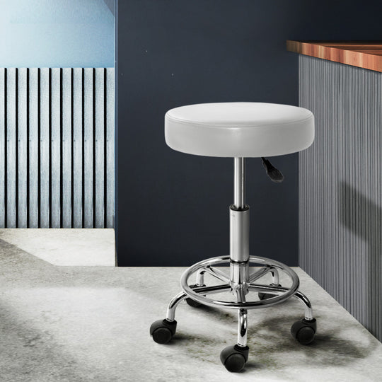 White colour - White Salon Stool Round Swivel Chair Ergonomic Height Adjustable Beauty Seat