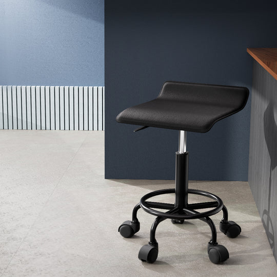 Ottomans & Footstools - Salon Stool Square Swivel Chair Black