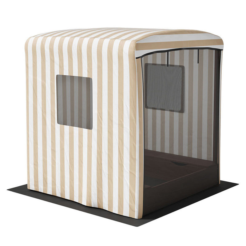 Kids Wooden Sandpit Sandbox with Canopy Window Outdoor
