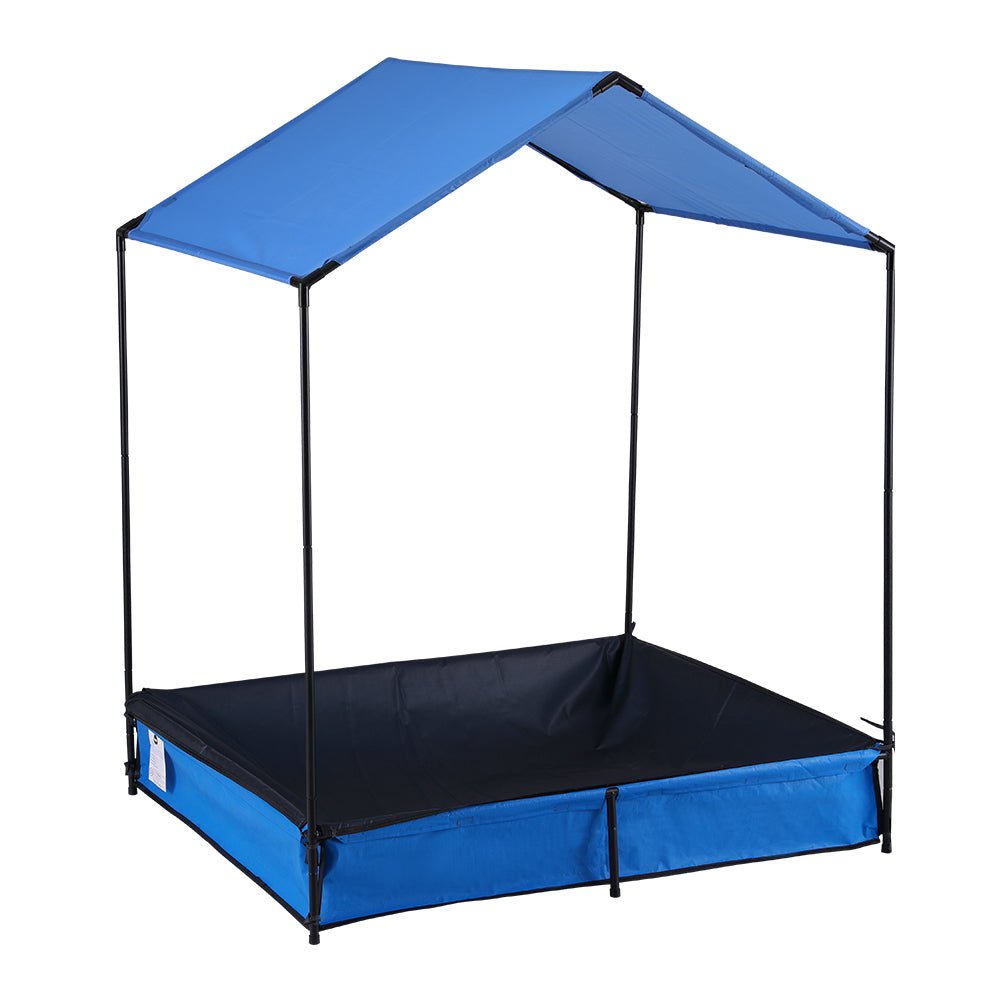 Kids Metal Sandbox With Canopy Cover