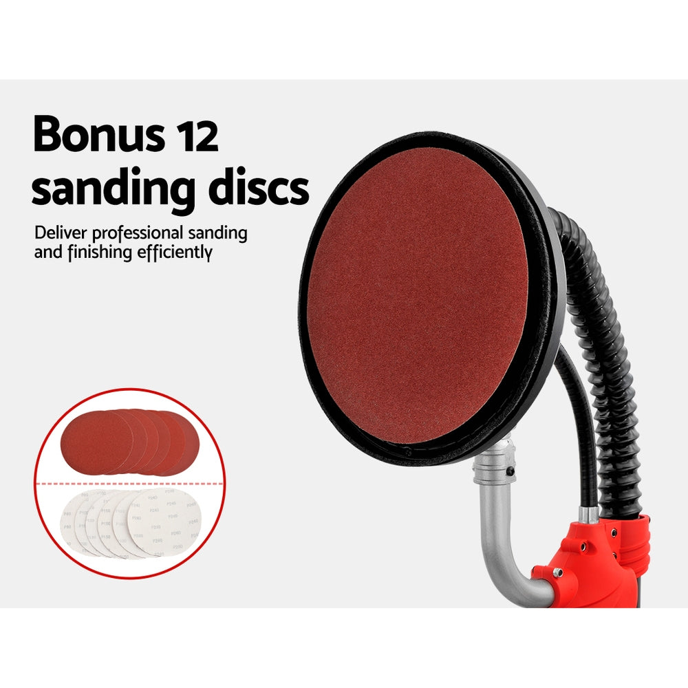 800W Drywall Sander Dustless Wall Ceiling Sander 6 Speed Extendable Handle