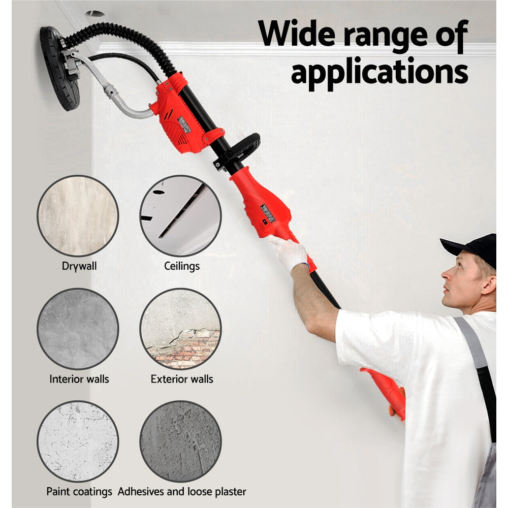800W Drywall Sander Dustless Wall Ceiling Sander 6 Speed Extendable Handle