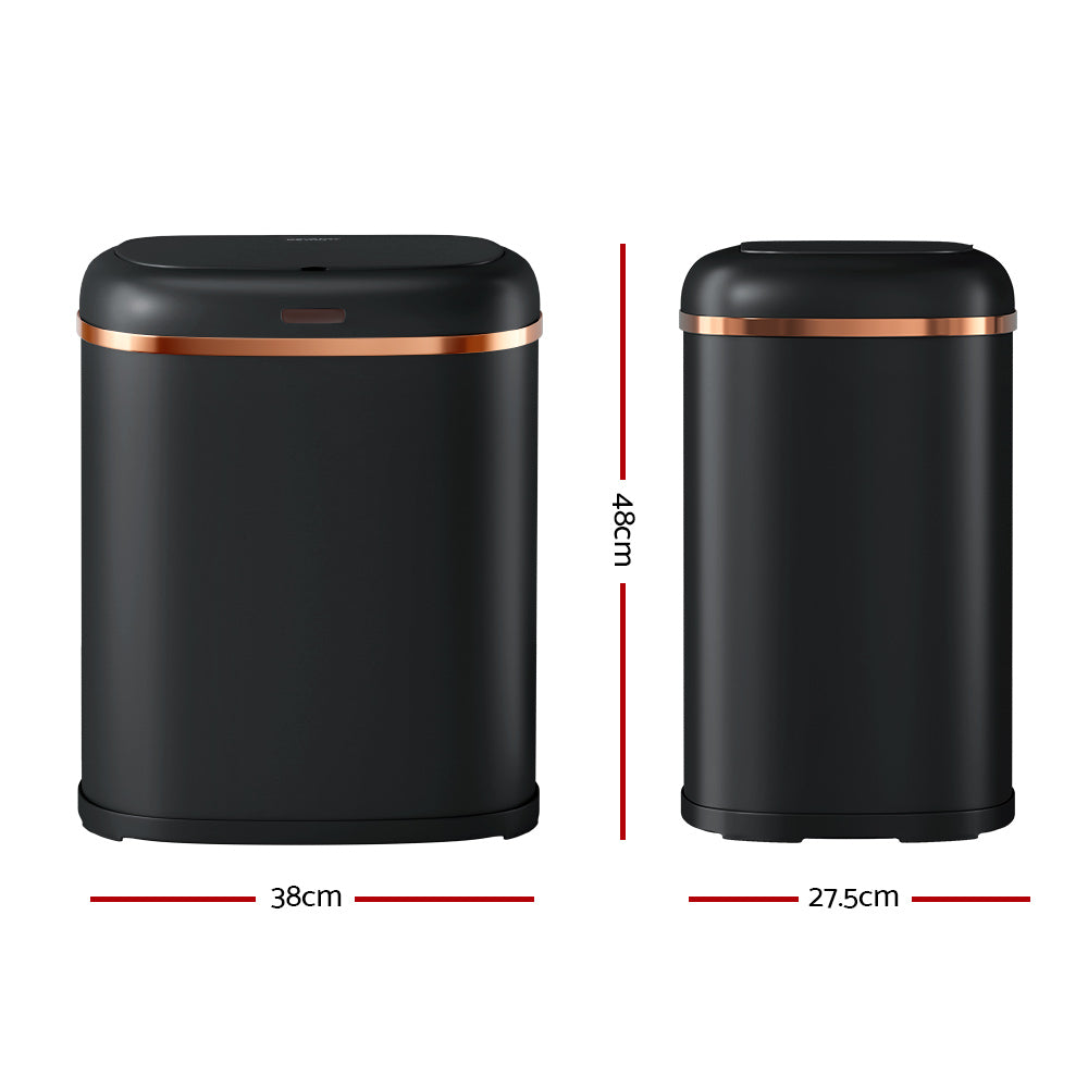 38L Motion Sensor Bin Rubbish Automatic Black, Automatic Bins