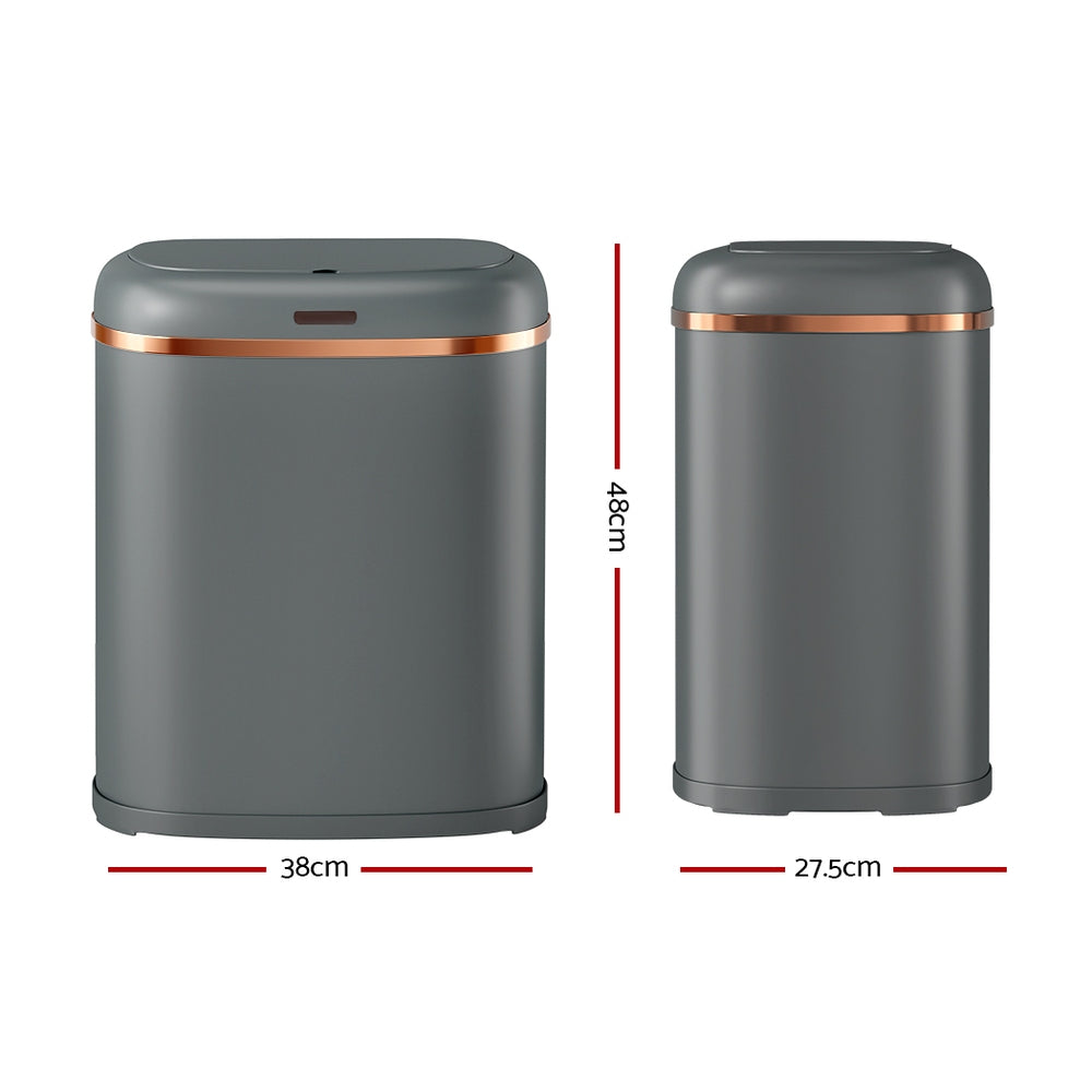 38L Motion Sensor Bin Rubbish Automatic Grey | Elegance Kitchen