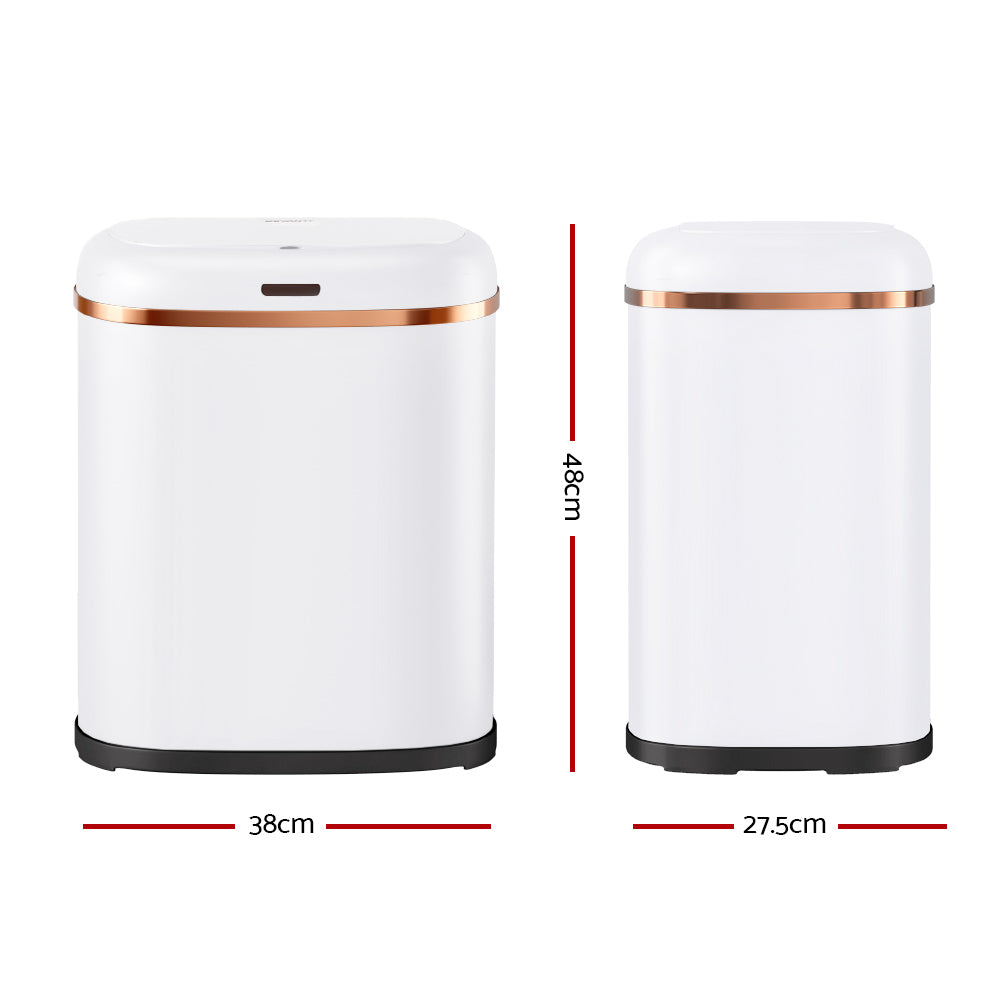 38L Motion Sensor Bin Rubbish Automatic White, Automatic Bins