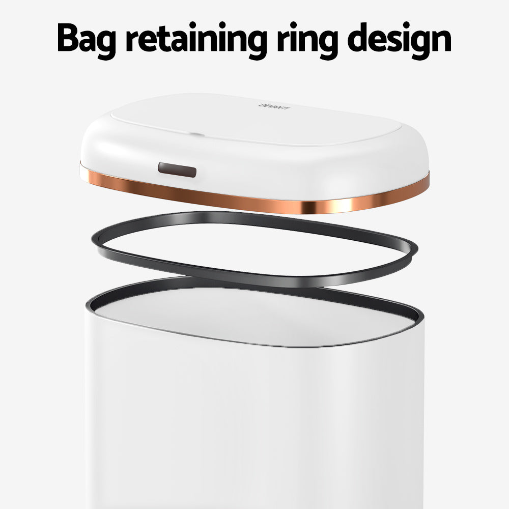 White colour - 38L Motion Sensor Bin Rubbish Automatic White