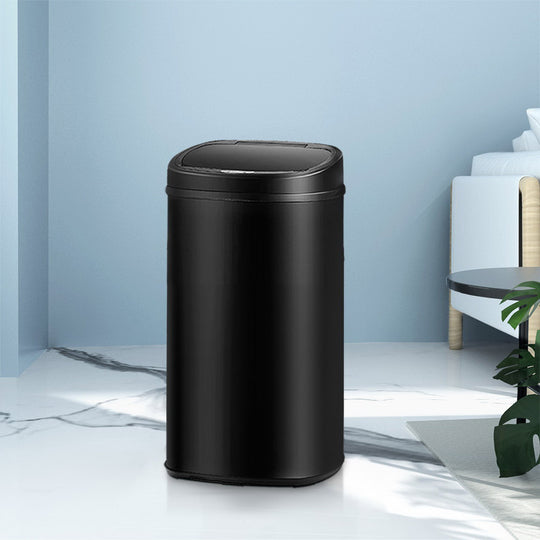 58L Motion Sensor Bin Rubbish Automatic Black | Black colour