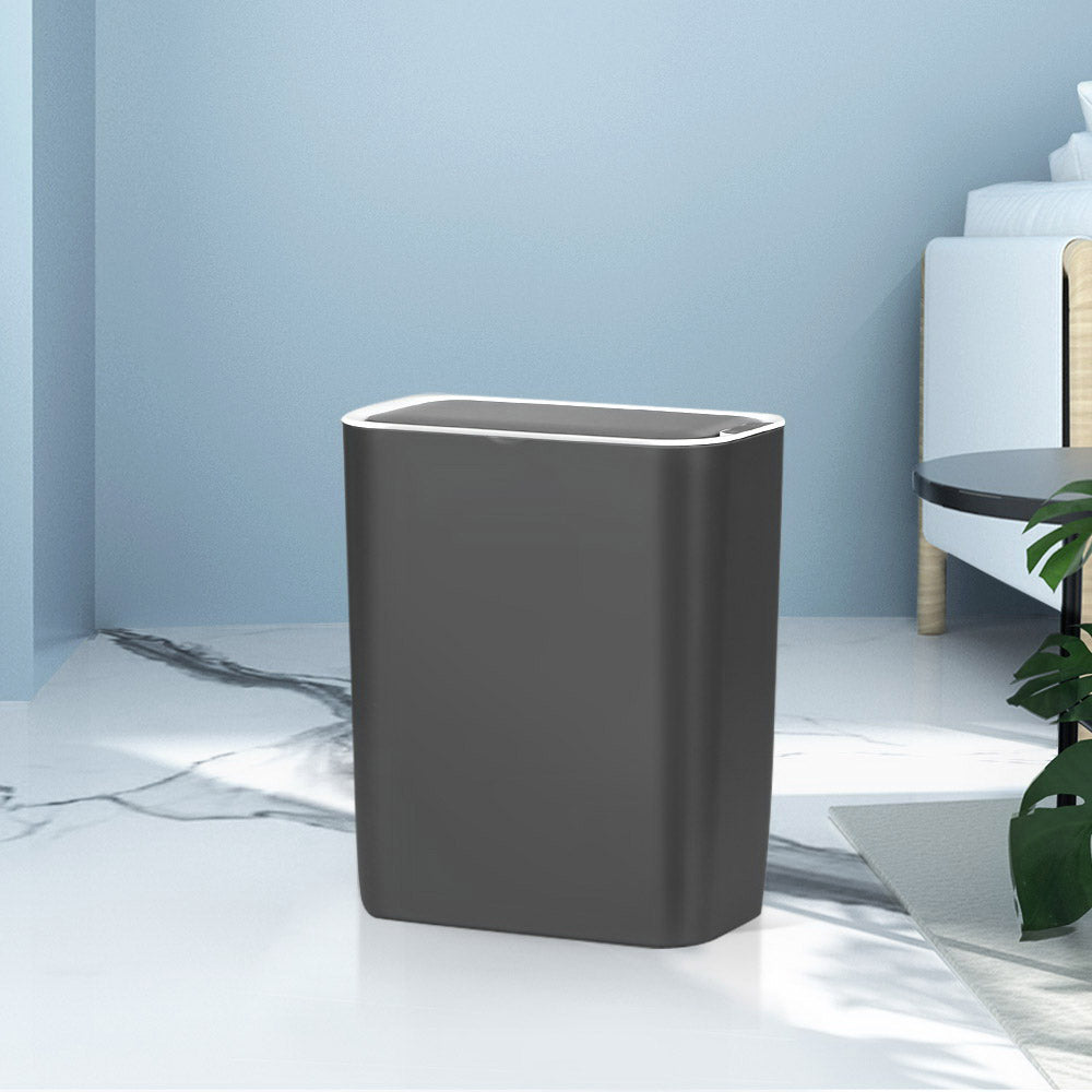 Devanti Bins Waste Trash - 9L Motion Sensor Bin Automatic Rubbish Ash Black