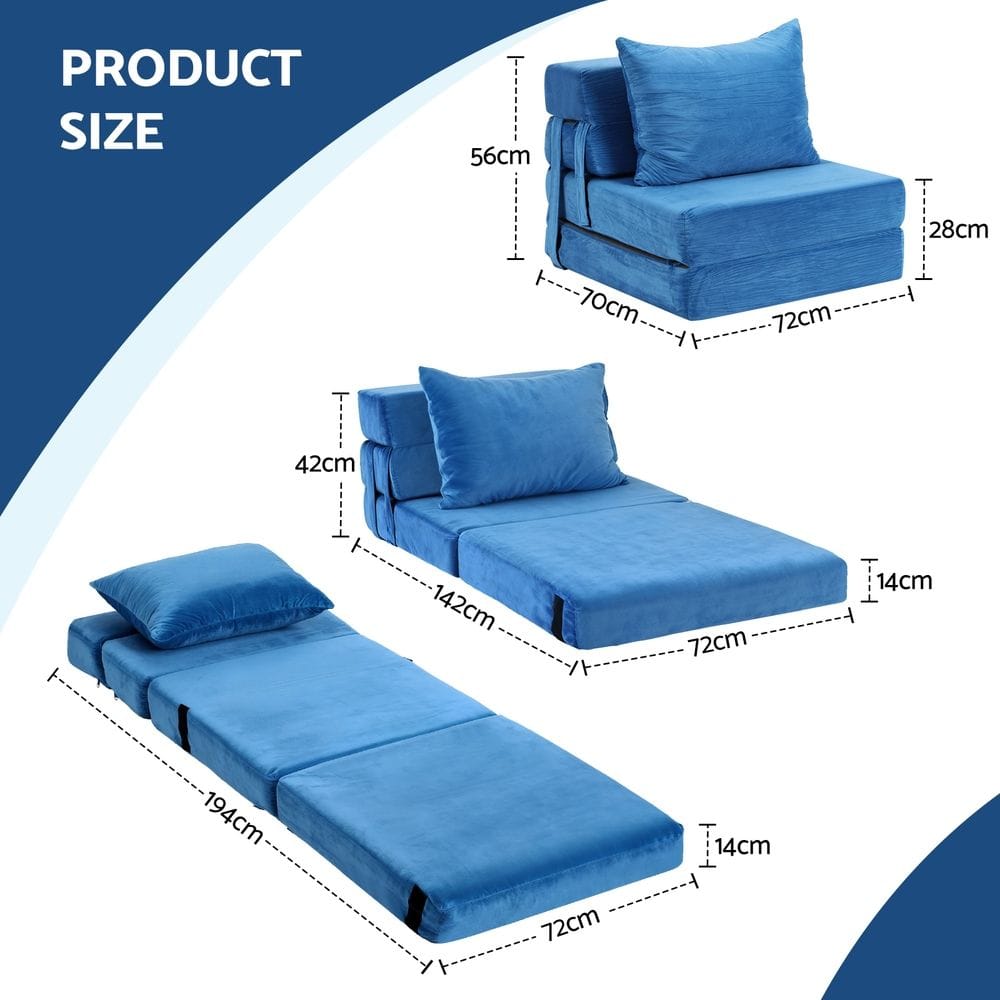 King Velvet Sofa Bed Lounger