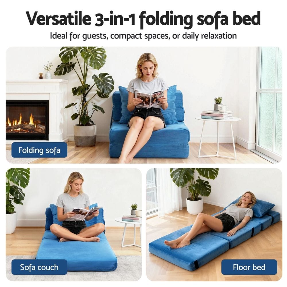 King Velvet Sofa Bed Lounger