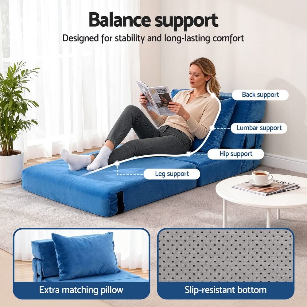 King Velvet Sofa Bed Lounger