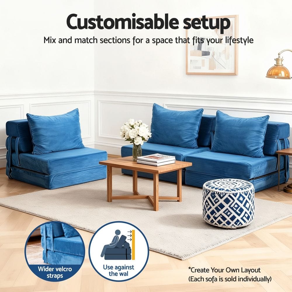King Velvet Sofa Bed Lounger