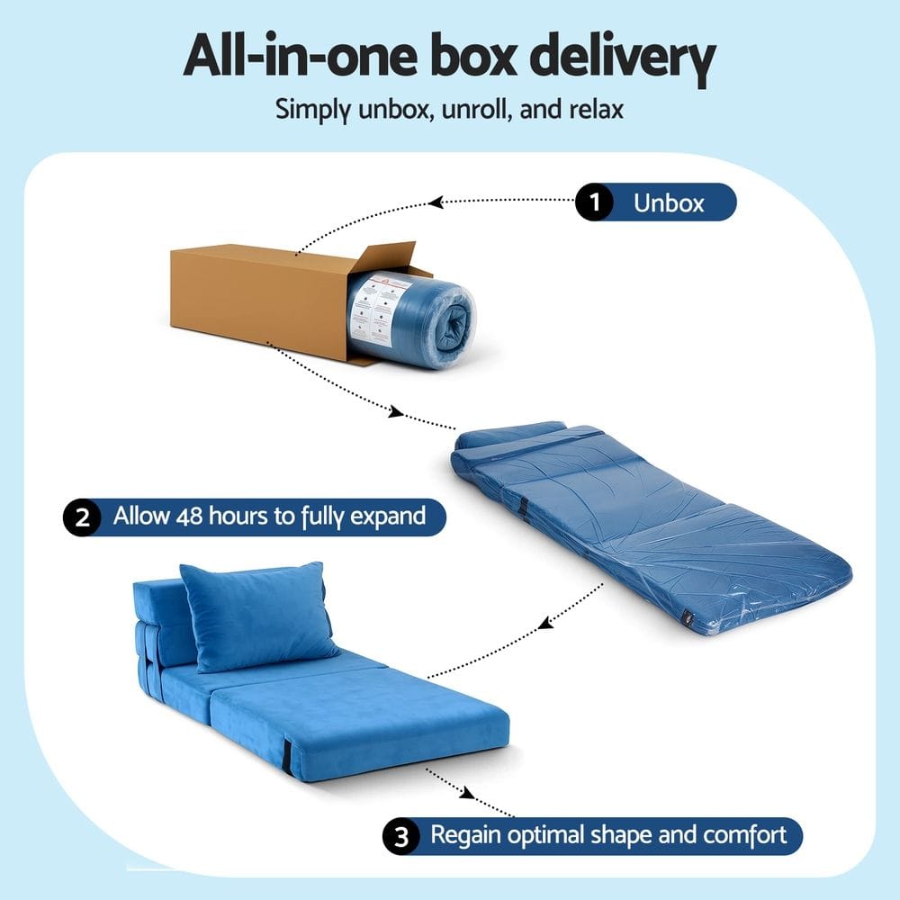 King Velvet Sofa Bed Lounger