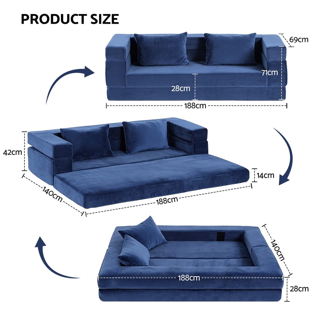 Convertible Sofa Bed Velvet King