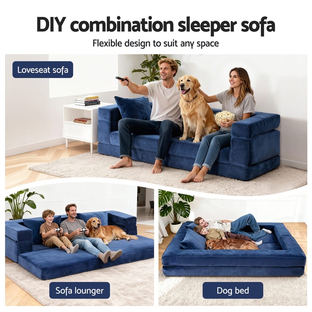 Convertible Sofa Bed Velvet King