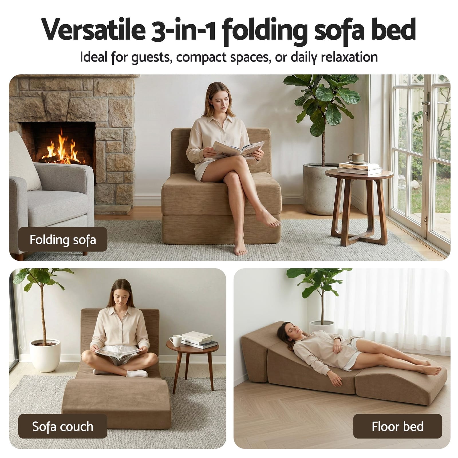 Folding Sofa Bed Velvet King