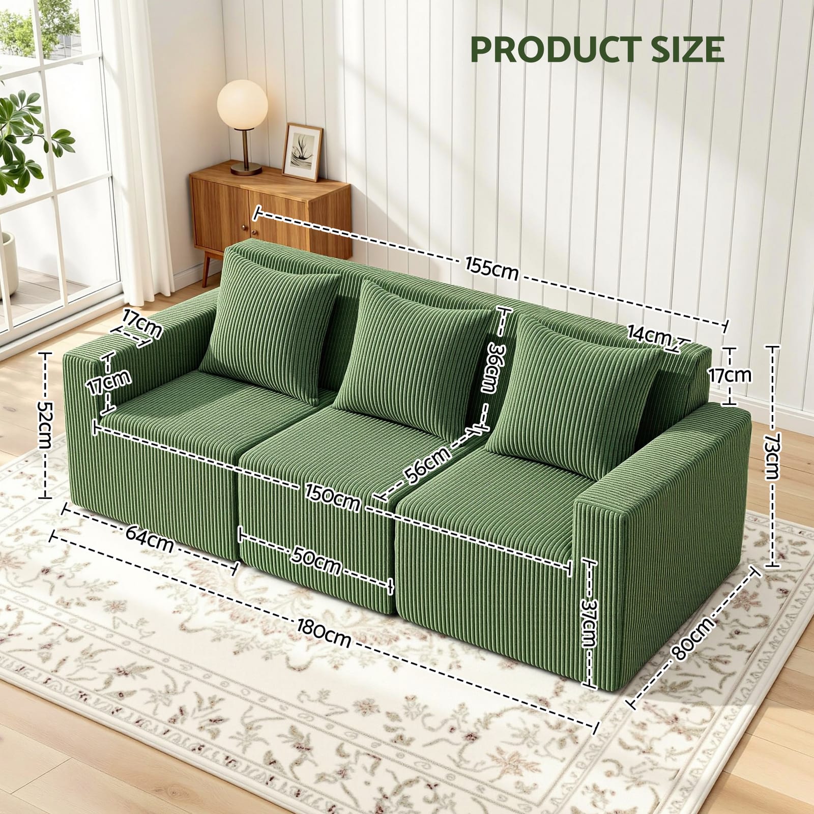 Modular Sofa Bed Green king