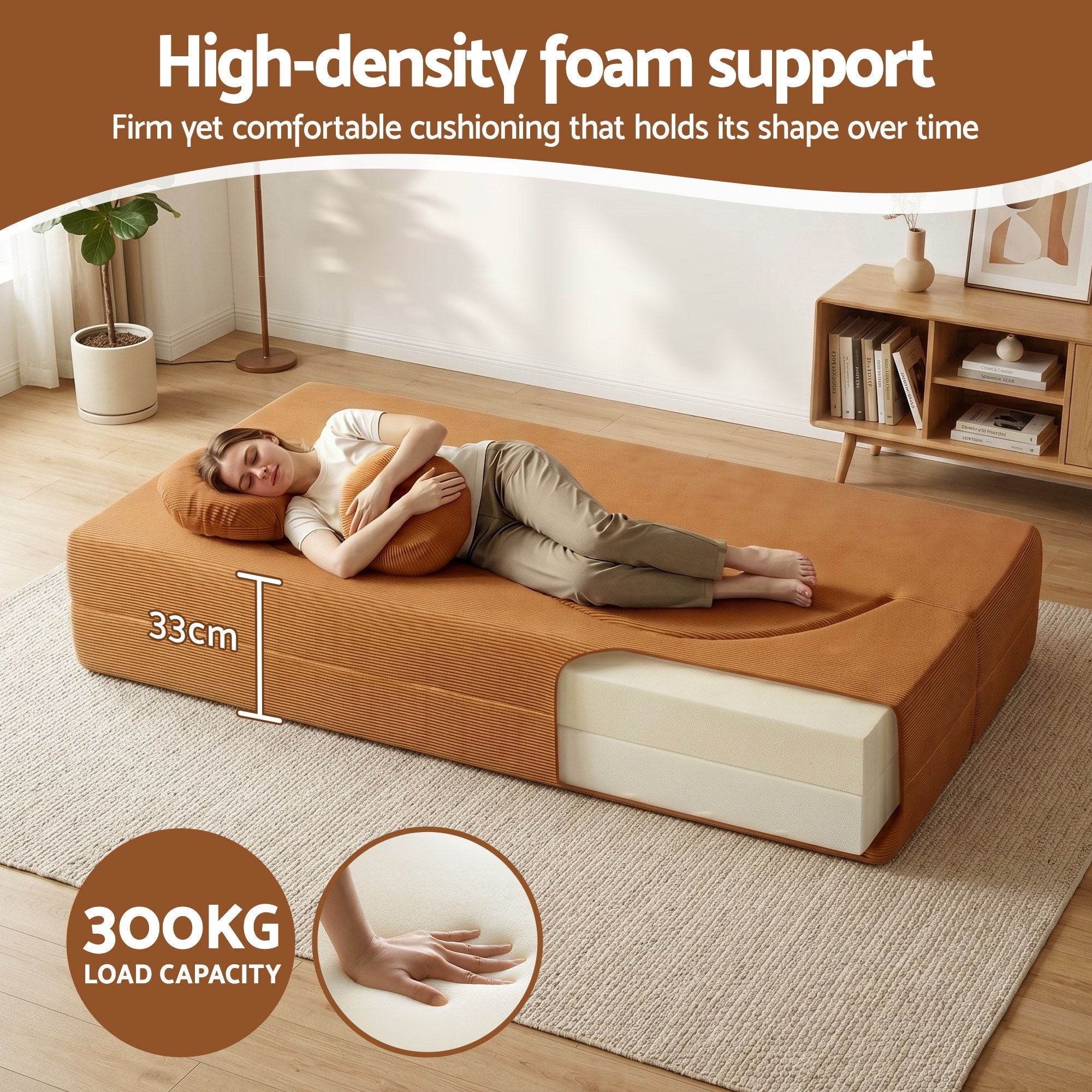 Folding Sofa Bed Futon Convertible Loveseat | Simpledeals