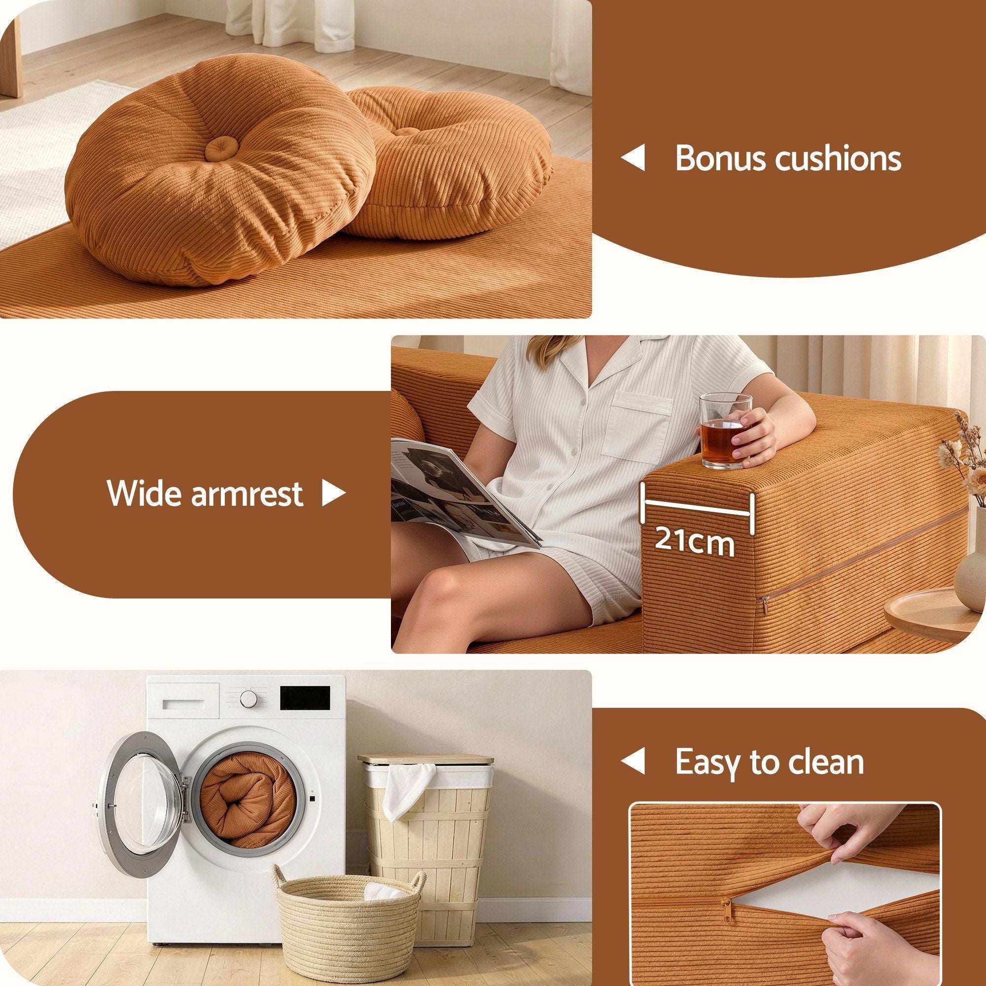 Folding Sofa Bed Futon Convertible Loveseat | Simpledeals