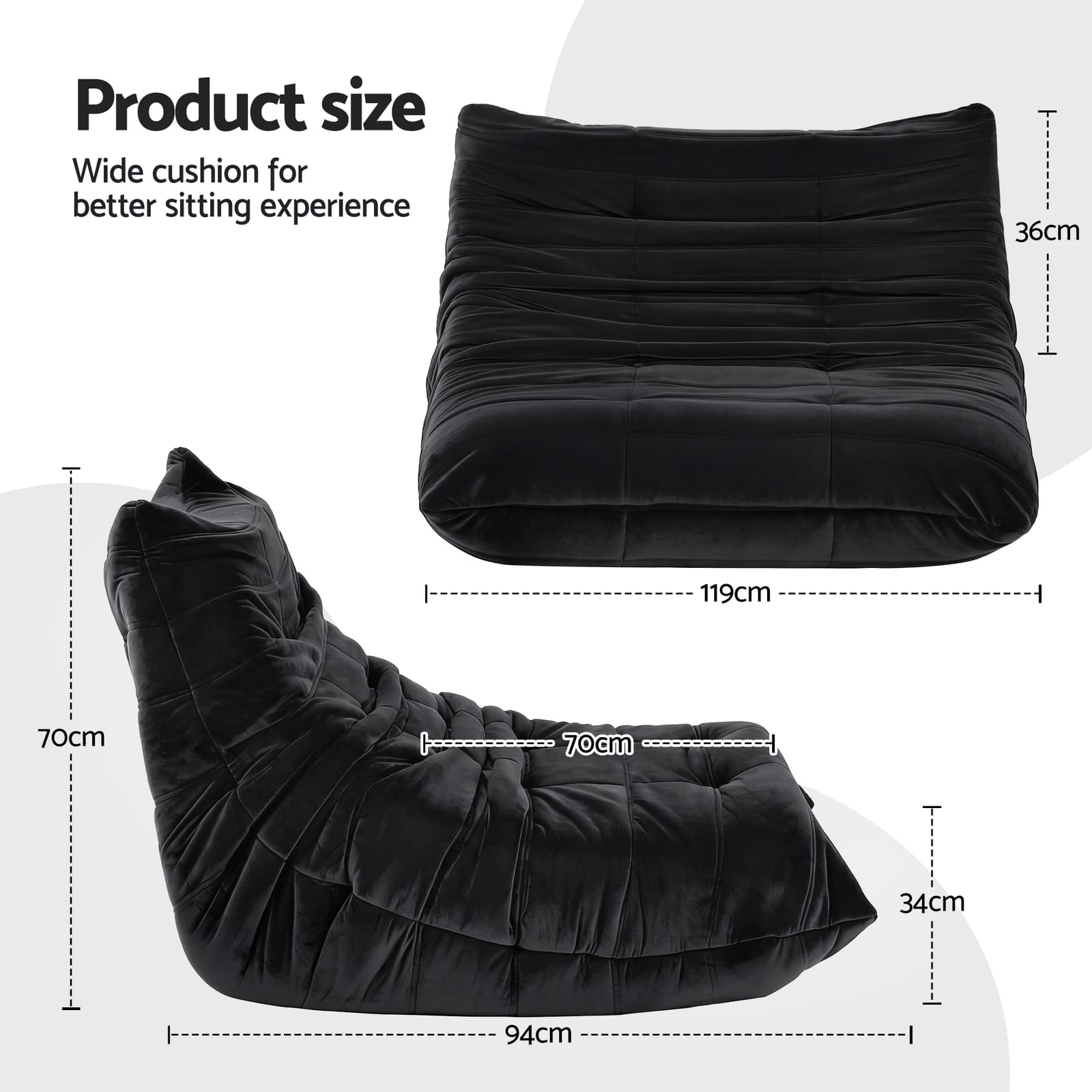 Lazy Sofa 2 Seater Velvet king
