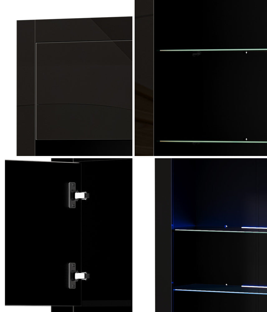 LED Display Cabinet Sideboard 170cm Black | Simpledeals