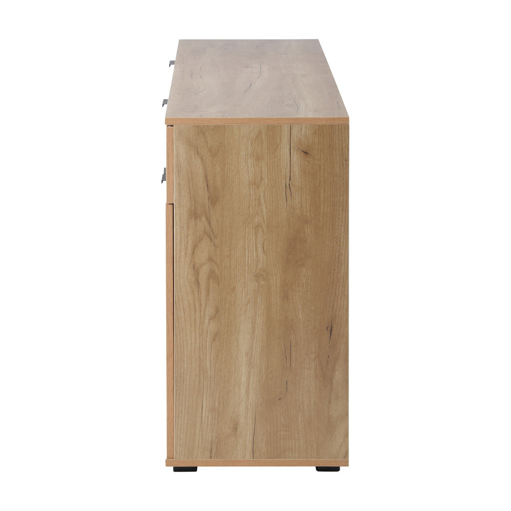 Sideboard High Gloss 4 Doors 2 Drawers Black