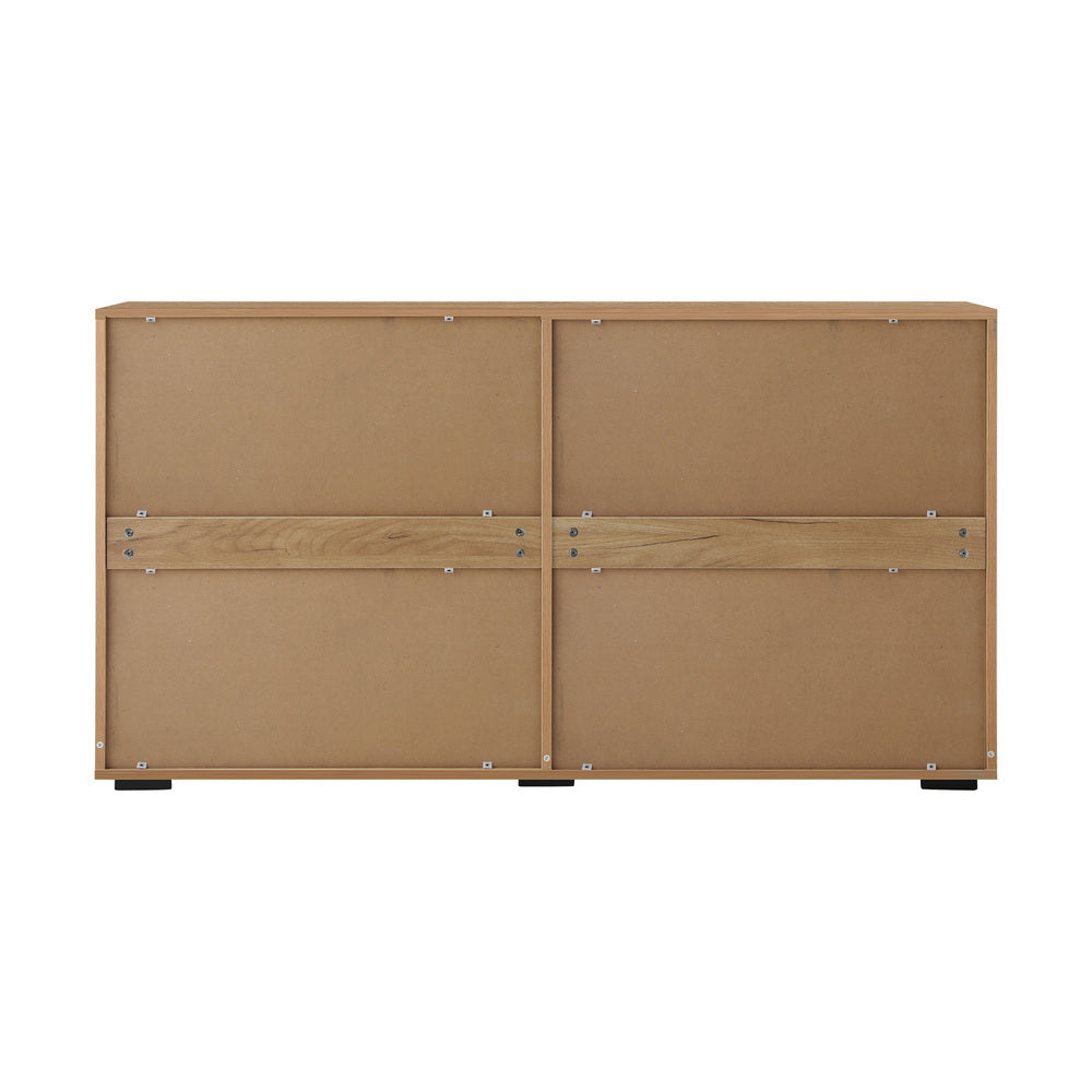 Sideboard High Gloss 4 Doors 2 Drawers Black