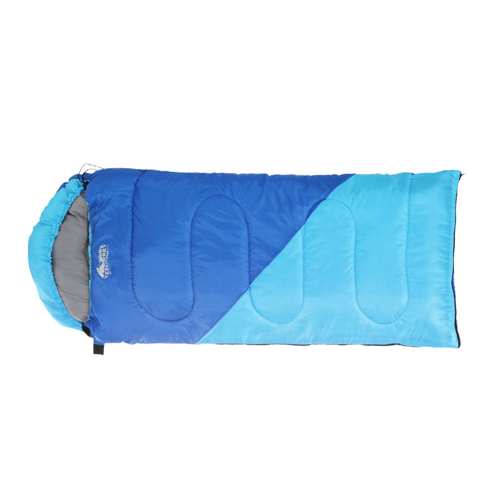 Sleeping Bag Kids Single 172Cm Thermal Camping Hiking Blue | Ideal Color