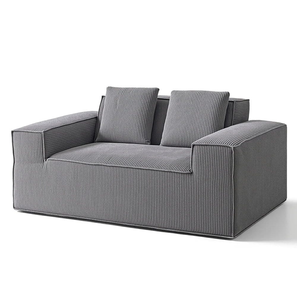 Grey sofa king, side view