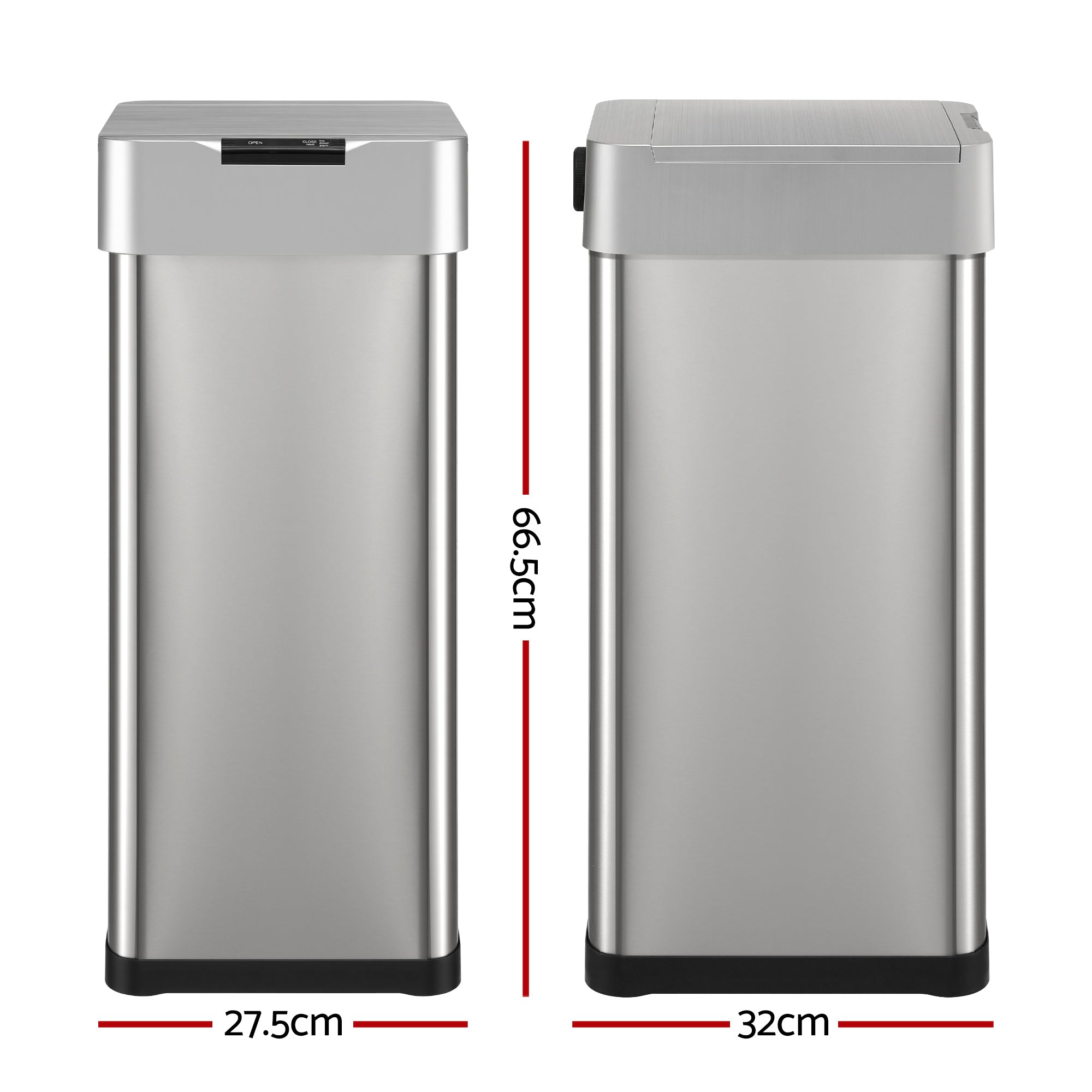 50L Motion Sensor Trash Can Automatic Kitchen Bin Silver