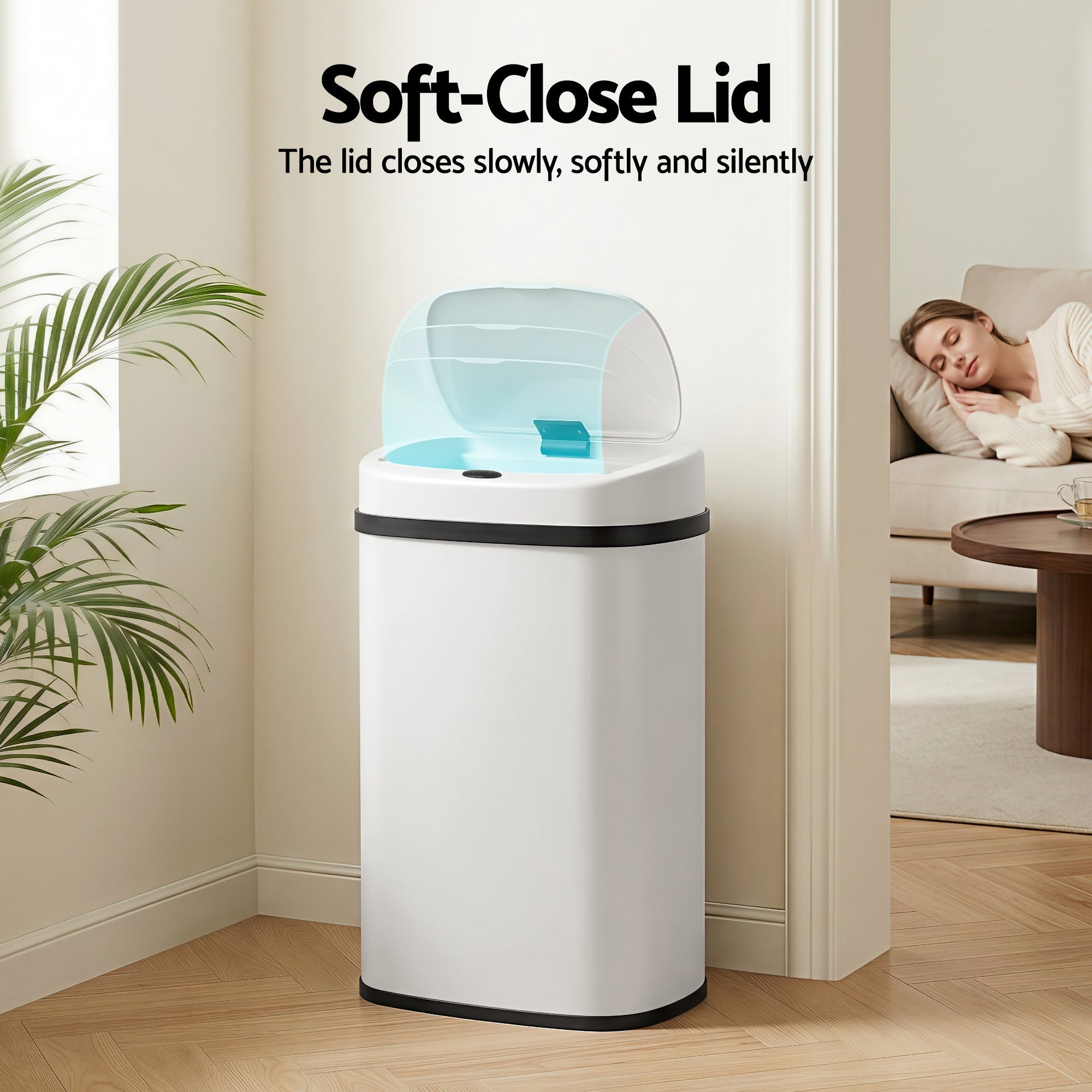 Automatic Bins - 50L Sensor Bin Motion Rubbish Automatic White