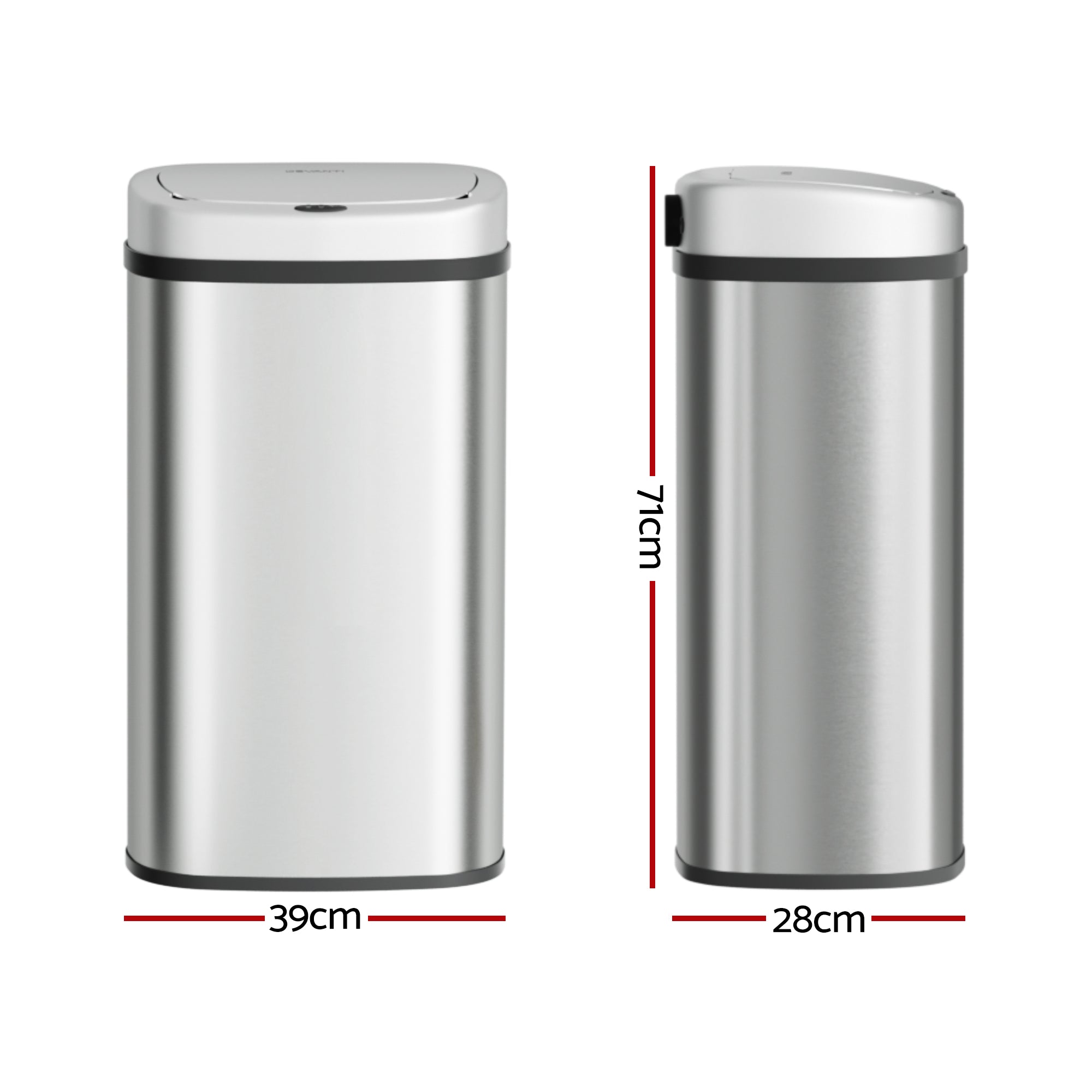 60L Sensor Bin Motion Rubbish Automatic Silver, Silver colour