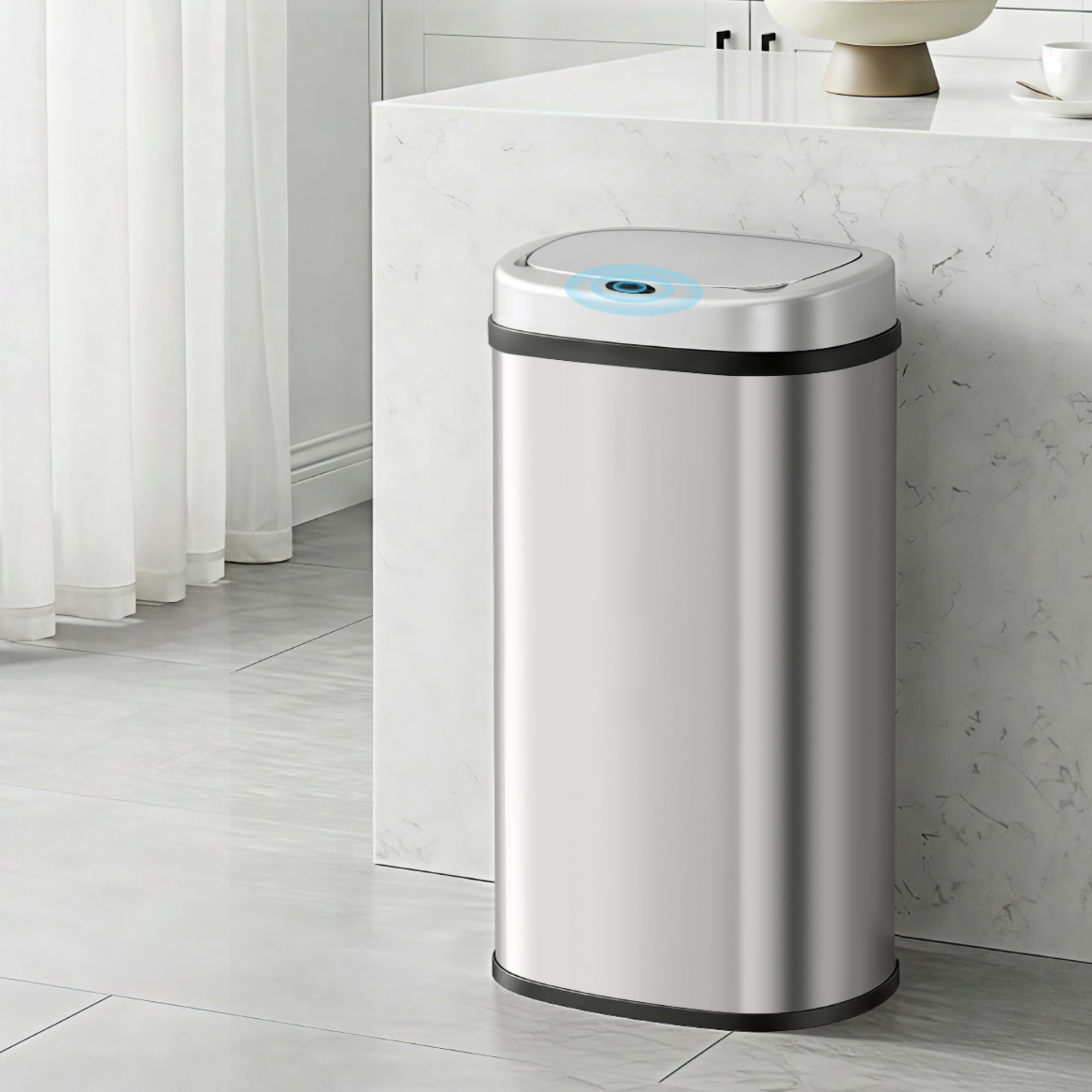 60L Sensor Bin Motion Rubbish Automatic Silver | Silver colour