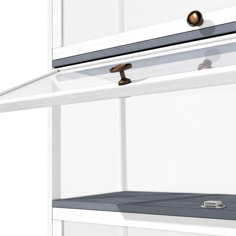Display Cabinet 3 Tiers Clear Door White