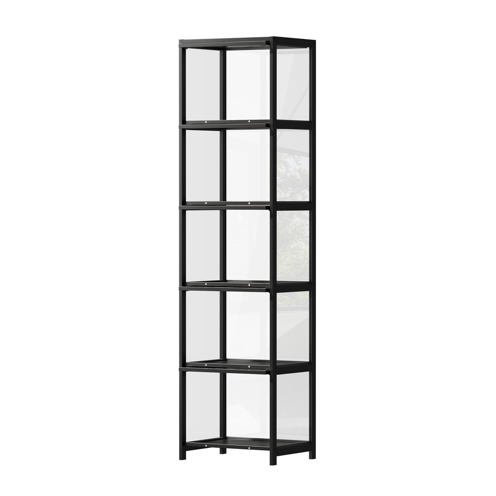 5-Tier Display Cabinet Bookcase Black Bamboo | Simpledeals