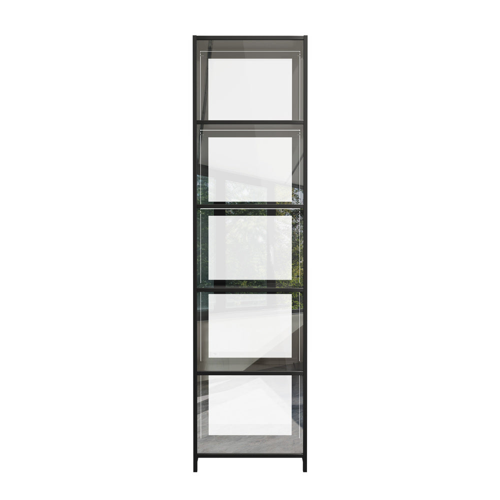5-Tier Display Cabinet Bookcase Black Bamboo | Simpledeals