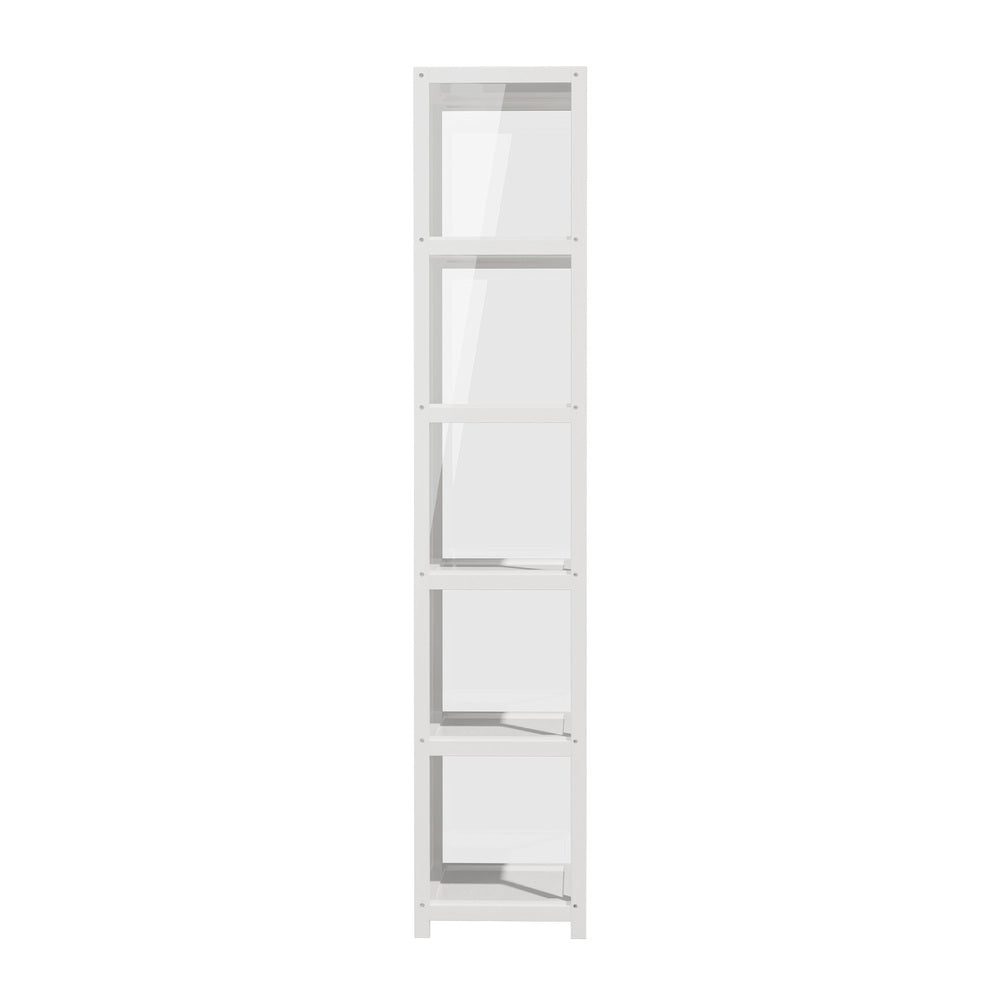 5-Tier Display Cabinet Bookcase White | Simpledeals