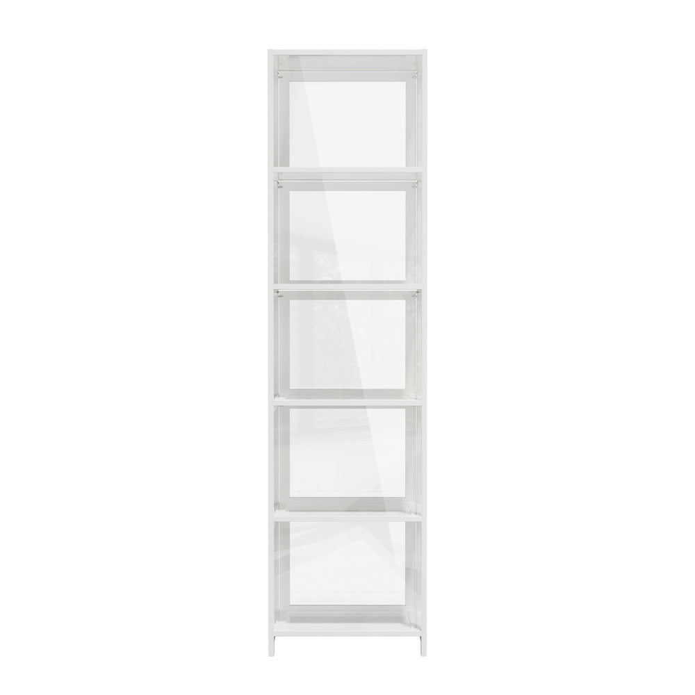5-Tier Display Cabinet Bookcase White | Simpledeals
