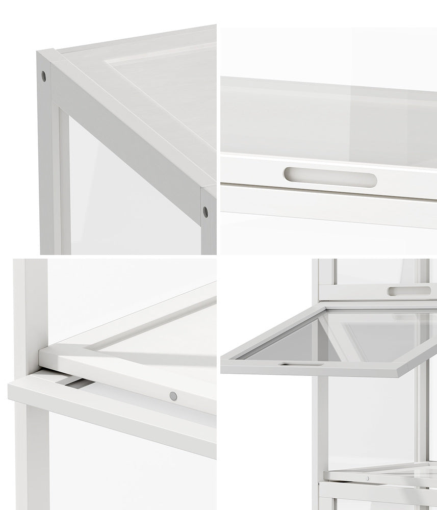 5-Tier Display Cabinet Bookcase White | Simpledeals
