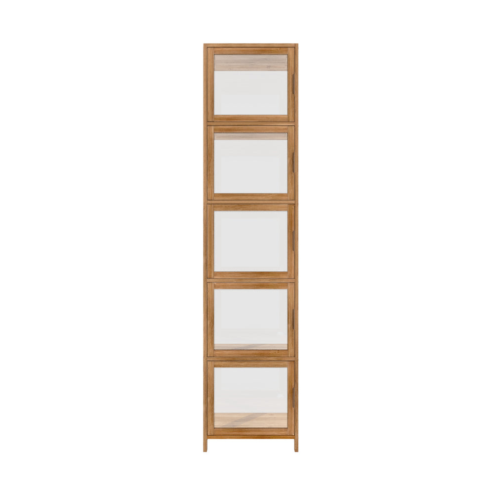 Display Cabinet 5-Tier Slim Storage Shelves Black