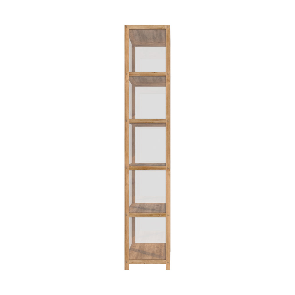 Display Cabinet 5-Tier Slim Storage Shelves Black
