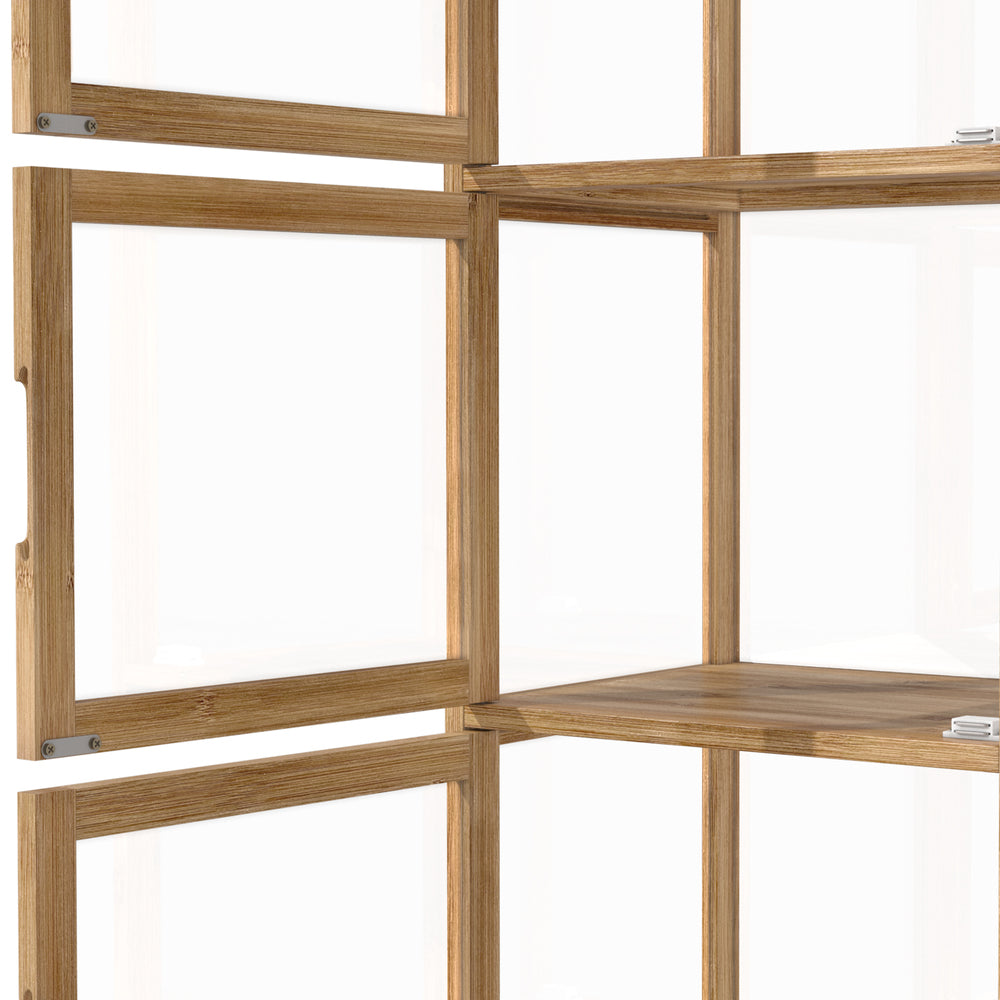 Display Cabinet 5-Tier Slim Storage Shelves Black