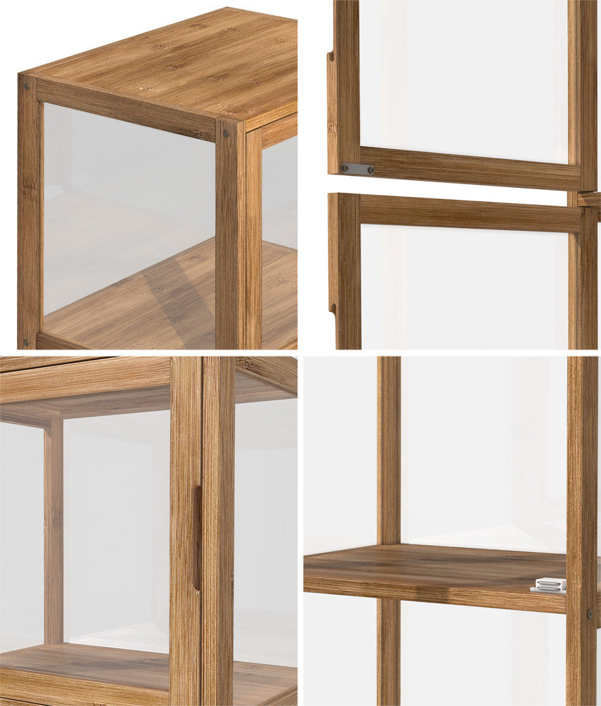 Display Cabinet 5-Tier Slim Storage Shelves Black