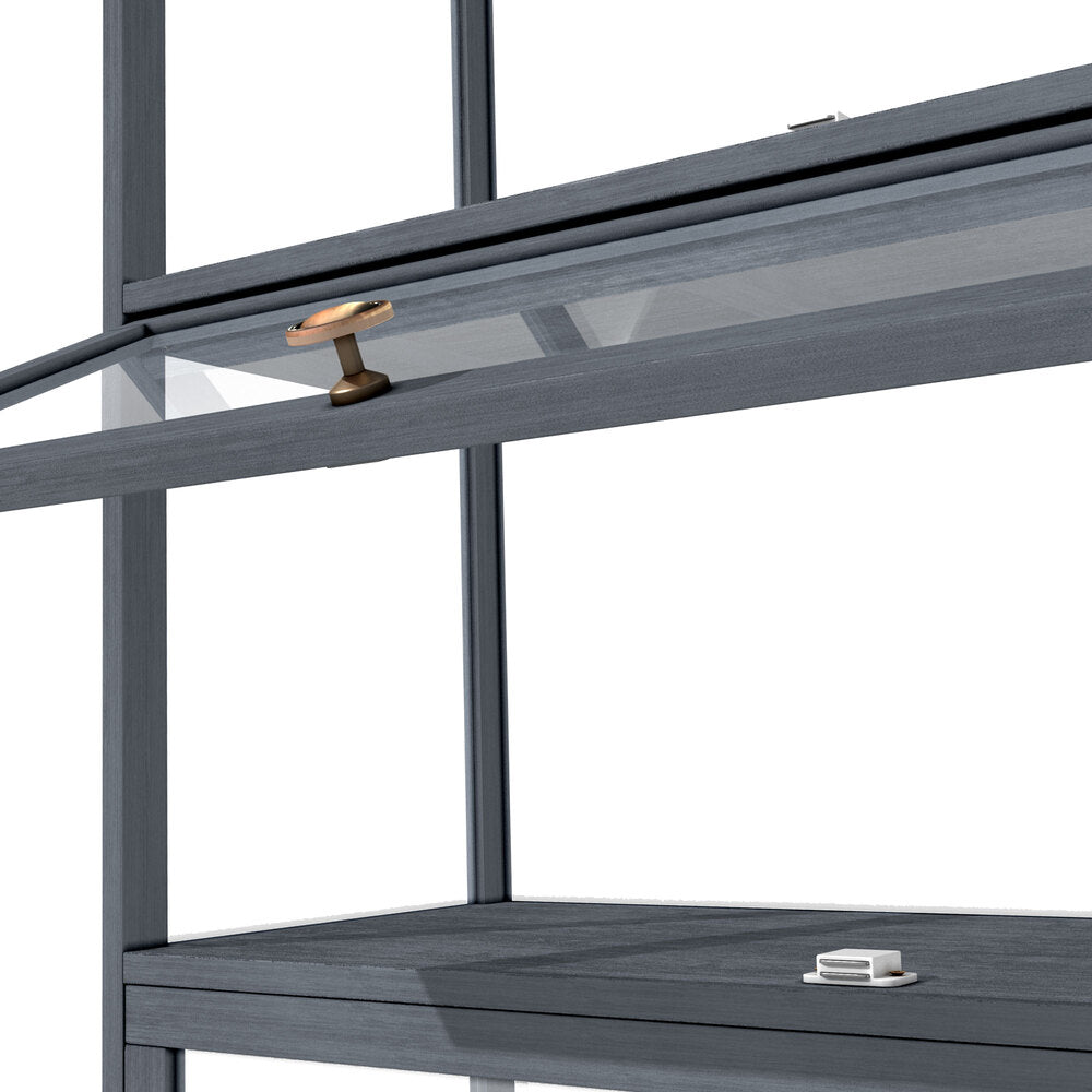 Display Cabinet 5 Tiers Clear Door Grey