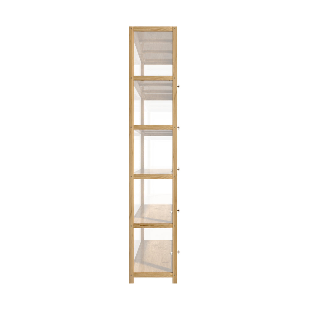 Display Cabinet 5 Tiers Clear Door Black